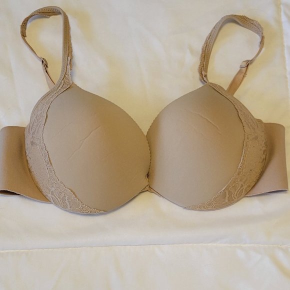 Maidenform natural/tan padded underwire bra with lace sz: 34C - Picture 3 of 4
